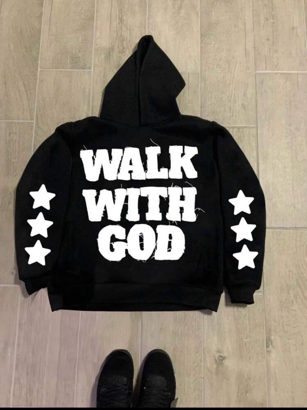 Walk With God Black Graphic Hoodie